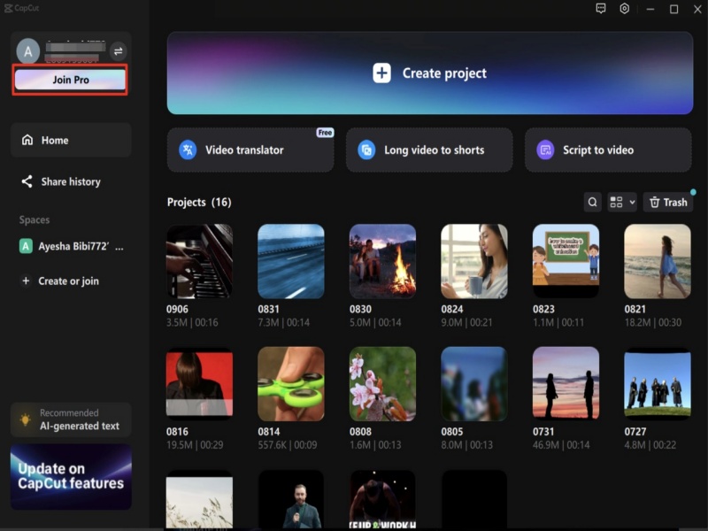 Hệ thống văn bản v&agrave; phụ đề tự động trong Capcut Pro