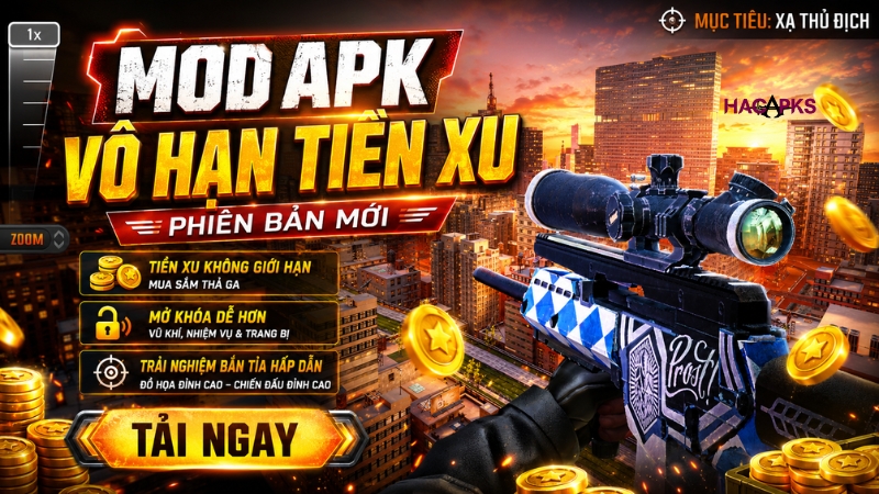 Sniper 3D MOD APK Vô Hạn Tiền Xu