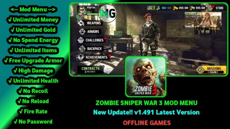 Zombie Sniper War 3 MOD APK